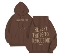Genérico Sweatshirts Men Black Hoodies Men Letter Print Reversible Jesus Sweatshirt with Pockets Plus Size Top Men Casual Outdoor, brown, 3XL