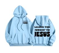 Genérico Sweatshirts Men Black Jesus Printed Reversible Sweatshirt for Men Letter Print Clothing Men Sport Exercise Outdoor School Season, light blue, M