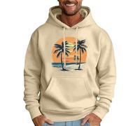 Genérico Sweatshirts Men Hooded Sweatshirts Men Beach with Pockets Drawstring Hoodie Basic Sweatshirt for Men Clothing Men Plus Size Casual Outdoor, A beige, S