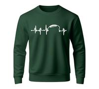 Genérico Sweatshirts Men Oversized Cycling Hoodies Men Without Hood Printed Rugby Crew Neck Sweatshirt Windbreaker Sweatshirt Sports Game Day Casual Clothing, dark green, S