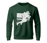 Genérico Sweatshirts Men Oversized Cycling Hoodies Men Without Hood Printed Rugby Crew Neck Sweatshirt Windbreaker Sweatshirt Sports Game Day Casual Clothing, A Dark Green, XL