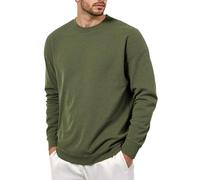 Genérico Sweatshirts Men Round Neck Corduroy Sweatshirt for Men Solid Color Long Sleeve Thin Autumn Sweatshirts Men Basic Minimalist Simple Top Man Comfort at Home, green, L