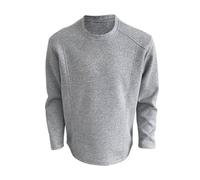 Genérico Sweatshirts Men Round Neck No Hood Long Sleeve Thin Autumn Solid Color Top Man Sport Clothing Men's Basic Warm Outdoor School Season, dark grey, 5XL