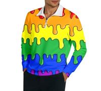 Genérico Sweatshirts Men Without Hood Rainbow Colored Sweatshirt for Men Sweatshirts Men Half Zip Clothing Men Plus Size Casual Outdoor Sweatshirt, lemon tree, 3XL