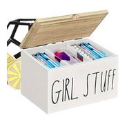 Generico Tampon Holder - Solid Wood 13 x 13 cm | Versatile Female Box | Discreet Sanitary Napkin Dispenser for Toiletry Bathroom Home Daily Use