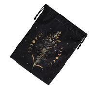 Generico Tarot Card Bag, Tarot Card Case with Lanyard Closure | Jewellery Organizer with Printed Clock Runes Divination Spiritual Objects