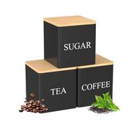 Generico Tea Container | 3 x 500ml Tea Canisters | Vintage Coffee Container - for Home Baker, Kitchen, Pantry, Shelves, Camper, Apartment