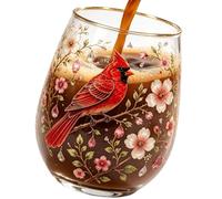 Genérico Tea Cups In Glass,Tea Cup With Embossed Of Birds And Bees 414 Ml,Decorative Natural Art Tumbler | For Hot Chocolate Milk Cold Drinks Home Office Kitchen Women