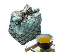 Generico Tea Organizer | Embroidered Cloth with Cord | Chinese Tea Utensils Holder for Women, Home, Office, Outdoor, Travel, Holiday, Camping, Birthday Party