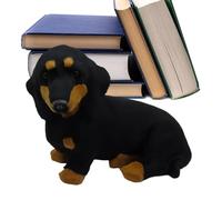 Genérico Teckel Plush Realistic Black Brown - Model Dog Educational Recognition Breeds Decoration Display Case Gift Kids Adults Home Room Office Doll Soft Collection