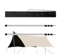 Genérico Telescopic Shade Poles - Tent Poles for Tarp | 2 Portable Aluminum Tent Poles for Shadows, Adjustable Metal Poles for Sun Shade, Tarp Poles
