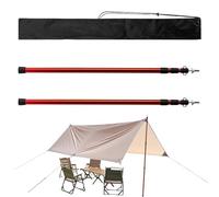 Genérico Telescopic Shade Poles - Tent Poles for Tarp | 2 Portable Aluminum Tent Poles for Shadows, Adjustable Metal Poles for Sun Shade, Tarp Poles
