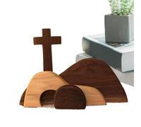 Genérico The Easter Scene - Cute Empty Tomb, Effortless, Stable, Set, Resurrection Kit Tray Wood, Nativity Sign Jesus Handmade | Multipurpose Outdoor Indoor Utility Easy to Install