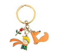 Generico The Little Prince Keychain, Pink Fox and Little Prince, Metal Keychain, Little Prince Gadget, Little Prince Gift Idea