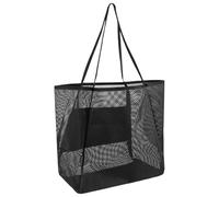Generico The Mesh Bag for the Beach - Ergonomic Foldable with a Large Inner Pocket, Summer Mesh Bags, Summer Shopper - Suitable for Travel, Holiday, Swimming and Shopping, Black, riferimento alla