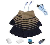 Genérico Thermal Gloves for Men, Thermal Winter Gloves - Winter Fingerless USB for Women and Men - USB Knitted Half Hand Warmers for Writing, Working and Doing