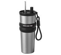 Genérico Thermal Water Cup - 24oz Car Coffee Tumbler | Insulated Water Bottle with Straw, Large Capacity Hot & Cold Drinks Cup for Travel, Travel, Road, Sport