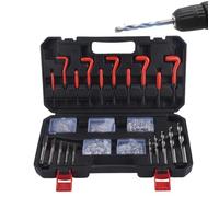 Generico Threaded Insert Kit, Durable Thread Reopening Set, 131 Pieces, Complete Thread Repair Set - for Workshop, Garage Projects DIY Mechanics Professionals
