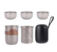 Generico Titanium Kung Fu Tea Set | Outdoor Infusion Kit | Teapot with Strainer - for Hikers Picnic Road Trip Beach Garden Yard Outdoor Concert Office Home