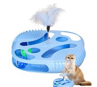 Genérico Track Toy with Ball for Cats | Track Toy with Rolling Ball and Feathers - Feline Stress Game, for Daily Exercise and Indoor Entertainment That the Boredom
