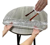 Generico Transparent Table Protector - PVC Round 122 152 178 cm | Waterproof Tablecloth Oil-resistant Weather Resistant with Elastic for Outdoor Kindergarten Wedding Party Reception
