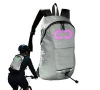 Genérico Travel Backpack with LED Display, Rucksac Night Safety Portable Backpack for Cycling Outdoor Activities Urban Use, grey, Consulte la descripción, See description