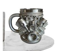 Genérico Travel Coffee Motor Design, Vintage Scratch Resistant Mug for Coffee, Beer, Water, Tea, Whiskey and Cocktails