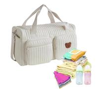 Generico Travel Diaper Bag, Quilted Diaper Storage Bag with Zipper Pockets, Shoulder Stroller Organizer for Moms, Parents, Travel, Outing and Vacation