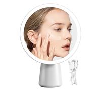 Genérico Travel Mirror - Mirror with Lights | Makeup Mirrors | 3 Modes Rechargeable Sensitive Illuminated Dimmable 7.6 Inch Appearance for Vanity Bathroom for Teens