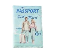 Generico Travel Passport Holder: Safe, Family Vacation Helper, Handbag Organizer, Modern Traveler Accessory | PU Passport Wallet with Compartments for C, Blues, riferimento alla descrizione