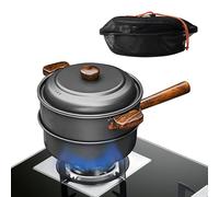 Generico Trekking Pot, Lightweight Large Double Layer Set - Camping Pot with Steamer for Picnic, Hiking, Outdoor, Family Travel, Kitchen, Tent Cooking