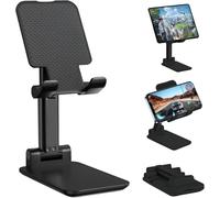 Generico Universal 4-9.7 Inch Adjustable Stand for Smartphone and Tablet Tablet, Folding Stand, Non-Slip Metal Base, Black, for Gaming, Video and Work