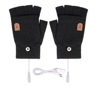 Genérico USB Heated Gloves - Winter Electric Hand Warmer Mitts | Full and Half-finger Heating Woven Gloves, Washable | For Women and Men Office Laptop