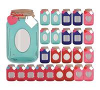 Genérico Valentine Exchange Cards - 15x9cm Masōn Jar Valentines Day Cards | 25pcs Paper Candy Exchange Set | Fun Classroom Party Notes | Boys Girls Preschool | School Gift