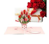 Genérico Valentine's Day Card - Romantic Postcard Home Decoration, Greeting Card with Flowers - for Parties, Weddings, Blessings, Husband, Wife, Birthday and
