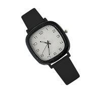 Genérico Versatile Women's Watches - Wrist Watches for Women - Square Silicone Wand Wall Wallwatch with Easy Reading Jewelry Accessories Second Hand for School and Exams, White/Dark Grey Heather