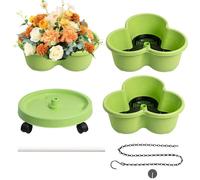 Genérico Vertical Planter - Stackable Planters for Outdoor Use - Tiered Planter with Wheels, for Greenhouse, Lawn, Backyard, Patio, Balcony, Outdoor and Indoor