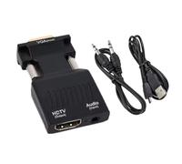 Generico VGA to HD Adapter, Source to Converter, 1080P Plug and Play Connector, High-Speed Transmission with 3.5mm Audio Support, Compact Size for Monitors, Office Presentations