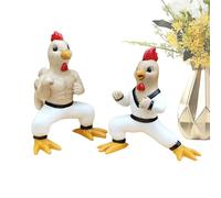 Generico Vibrating Rooster Figurines - Kung Fu Rooster Figurine | Handmade Resin Farm Animal Sculptures for Indoor and Outdoor Spaces-Ideal for Home Study and Restaurant
