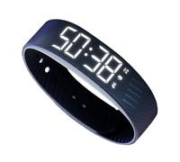 Generico Vibrating Wrist Alarm Clock - Silent Waterproof Digital Wristband with LED Display, Smart Vibrating Alarm Watch for Heavy Sleepers, Adults, Teens, Office and Bedroom Use, Black, Please refer