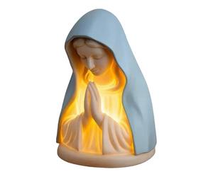 Generico Virgin Mary Prayer Light - Small Catholic Table Lamp with Statue Blessed Mother in Blue Veil Holding a Rose | Perfect for Home, Room Prayer Decoration