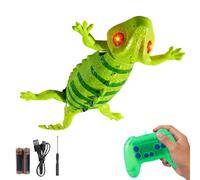 Generico Wall Crawler Gecko - Caucho Suave ABS 37 x 16.5 x 5 cm Juguete RC Recargable 2 Modes With Luces | Juguete Eléctrico Escalable Para Niños Niñas Preescolar Kindergarten Cumpleaños