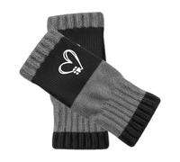 Genérico Warm Fingerless Gloves, Outdoor Mitt with Heart Embroidery and Combined Construction, Half Knitted Mitt - for Hiking, Motorcycling, Commuting, Outdoor Activities