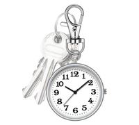 Genérico Watch - Clip Watch | Backpack Key Buckle Timer | Hanging Schedule, Round Bag Timer, Exquisite Elegant for Families, Holidays, Supplies, silver, Consulte la descripción