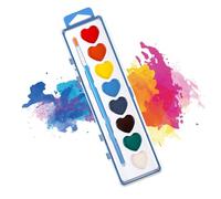 Generico Watercolor Heart Set | Washable Painting Kit for Crafts | Interactive Painting Set - For Boys Girls Beginners Homeschool School Scrapbooking Parties Birthday St