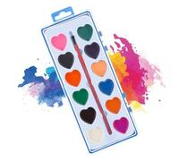 Genérico Watercolor Paint Set Heart - Washable Drawing Set, Interactive Painting Kit, for Boys and Girls, Homeschooling, Classroom, Home, Birthday, Scrapbooking, Classroom