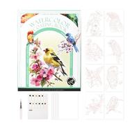 Genérico Watercolor Postcards, Pocket Watercolor Set - Travel Art Kit with Palette and Brush - Miniature Painting Kit with 12 Colors, Multifunctional Art Sumplies Students for Journal