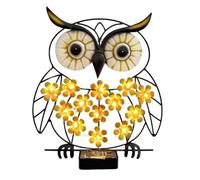 Generico Waterproof Garden Art, Outdoor Wall Art, Weatherproof Metal Sculpture, Solar Powered Owl Lamp, Decorative LED Wall Light |