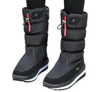 Generico Waterproof Insulated Mid-Calf Ankle Boots, Snow Boots for Women | Winter Shoes for Women - Waterproof Outdoor Boots, Short Boots for Women Women Grandma, Black, 6 UK