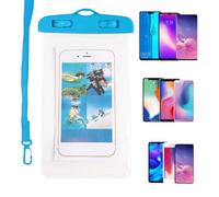 Genérico Waterproof Phone Holder Transparent for Touch Screen, blue, Consulte la descripción, See description